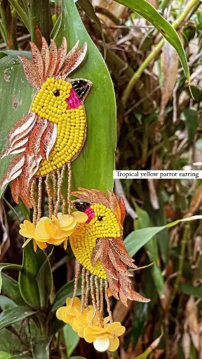 Tropical parrot earring